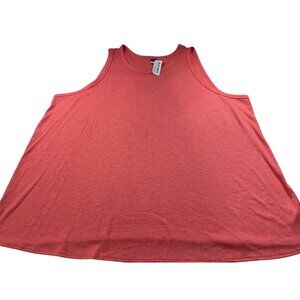 Old Navy Coral Sleeveless Ribbed Tank Top 3X Polyester & Rayon Blend